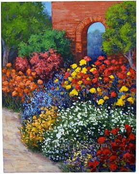 庭園 Painting - yxf028bE 印象派の庭園